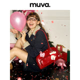 muva.レザー マルチポケット ラージキャパシティ アンダーアームバッグ
