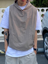 Snap Hooded Nylon Vest 3C