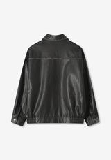 PO ウォッシュドレザーバンバージャケット