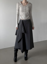 Folden Mesh Layered Collar Tee