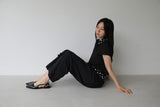 NYLON RUFFLE PANTS (BLACK)