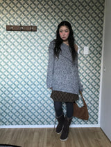 Liz Cutout Checkered Midi Skirt (2 Colors)