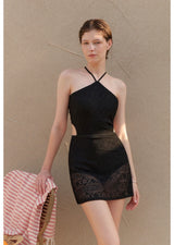 Luna Knit Swimdress Black
