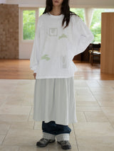 WIDE CUFFS COTTON PANTS (BLUE)