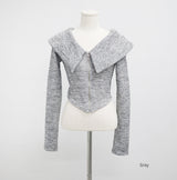 ツイルリブニットウィズビッグカラー