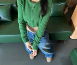 (TOP & ZIP-UP SET!) DAMAGED CROPPED-FIT KNIT ZIP-UP - 3 COLOR