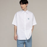 [UNISEX]スモールクラウドビアスマイルオーバーサイズフィット半袖シャツ