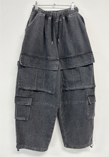 FRONT CARGO BALLOON DENIM PANTS💙🖤 - 2 COLORS