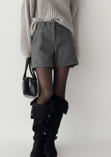 Leaf Wool High Shorts