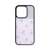 [MADE] [+MagSafe] DOT PATCH PHONE CASE PINK (glass black bumper)