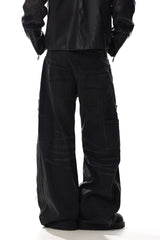 Workwear Studded Patchwork Jeans