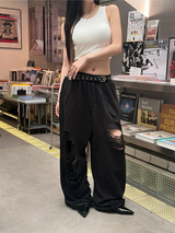 [Unisex] Destroyed banding sweat pants(2color)