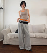 RAW-CUTTING RIVET SWEAT PANTS