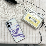 [MADE] [Glossy Glass Silver Bumper Case] ストライプメロディ