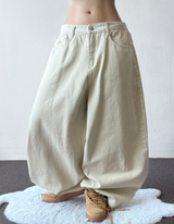 Kari Back Pocket Balloon Cotton Pants 3color