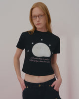 チャーミングシェルクロップTシャツ-BLACK