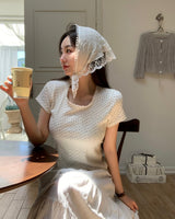 [MADE] Tan-yi, lace flower short-sleeved T-shirt