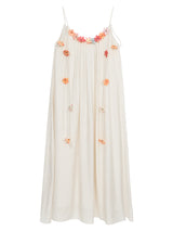 Mobile flower sleeveless long dress