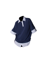 'LABEL Series Fake Two-Piece Double-Layer Material Splicing Silhouette Polo Shirt