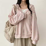 Itta Overfit Stripe Dangara Hooded Zip-Up