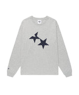 ツインスタードットアップリケ長袖Tシャツ グレー(CV2GSUT556A)