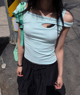  CUTOUT STRAP T-SHIRT