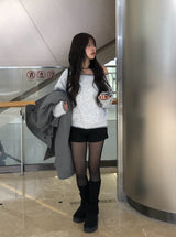 Lekin Color Matching One-Shoulder Knit