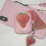 Pink Strawberry Airpod Case