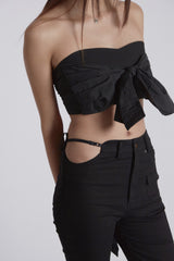LAYERED KNOT TOP(BLACK)