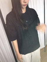 ドードーレースパフ半袖ブラウス