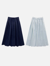 Luv Pintuck Banding Denim Skirt (2c)