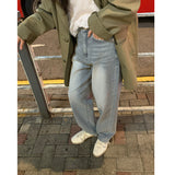 lobbed wide denim pants