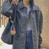 Like Brush Leather Jacket