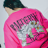 ボリュームロゴフラワーtシャツ