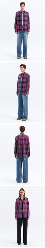VINTAGE FLANNEL CHECK SHIRT_VINTAGE PINK
