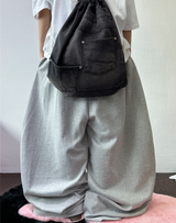 10000 SOLD OUT 🤍 FLUFF🤍 KOREAN / S-XL 🤍 BASIC BALLOON JOGGER WIDE LONG PANTS 🤍🩶 - 2 COLORS