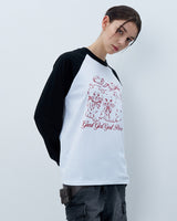 RIBBON CATS CROP LONG SLEEVE-BLACK