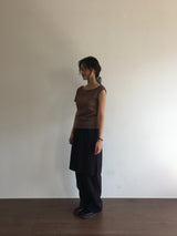 Slit pleated skirt pants (2color)