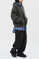 Det Washed Cropped Hoodie (4color)