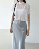 Leka see through tie blouse