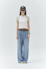 KIRSH PLAIN COOL WIDE FIT DENIM PANTS - LIGHT BLUE