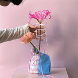 striped flower bag
