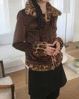 Rotel Leopard Fur Corduroy Jacket