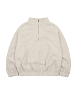 Oversized fleece half-zip - Beige