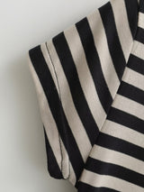 Striped Button V-Neck Tee 232016480