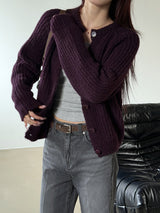 Golgi round knit cardigan(5color)