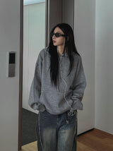 Ber Oversized Knitwear Hoodie