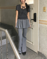 Qutin Ribbon Skirt Leggings Pants
