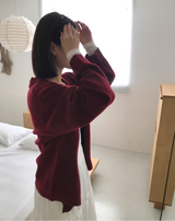 ソフトウールオーバーラウンドカーディガン