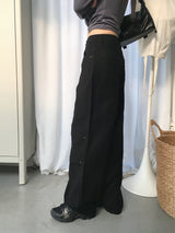 メルキットカットピンタックワイドコットンパンツ